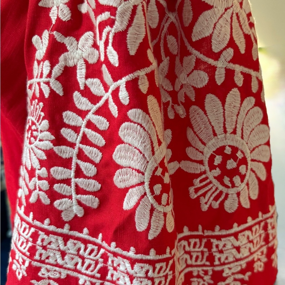 THML Scarlet Midi Dress with Ivory Embroidery-New With Tags-L - Picture 3 of 9